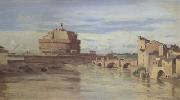 Jean Baptiste Camille  Corot The Castel Sant'Angelo and the Tiber (mk05) France oil painting reproduction